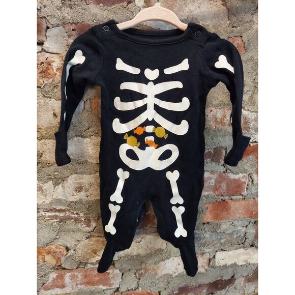 Carter's Other - Carter's Baby Newborn Halloween Costume Romper 0M Black Skeleton Candy Print